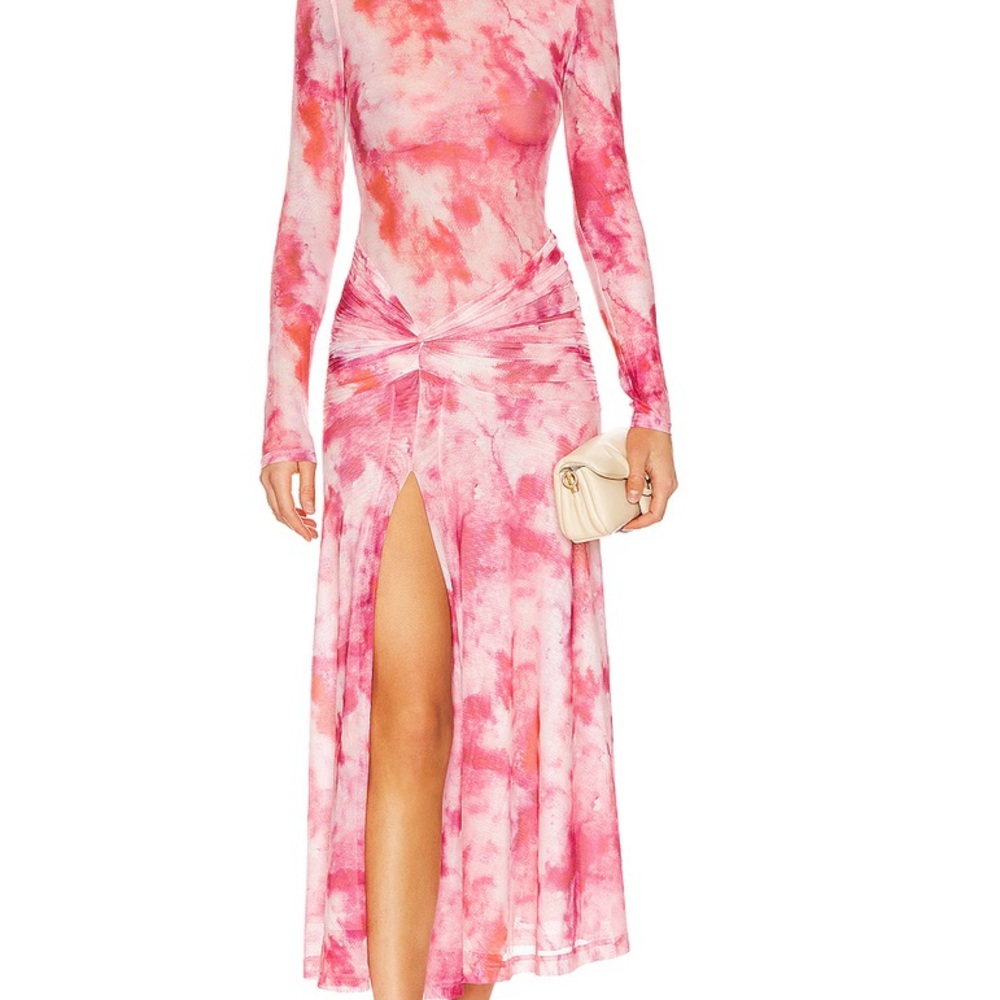 Bardot Lea Midi Dress in Pink Tie Dye Small NWOT - Picture 2 of 8